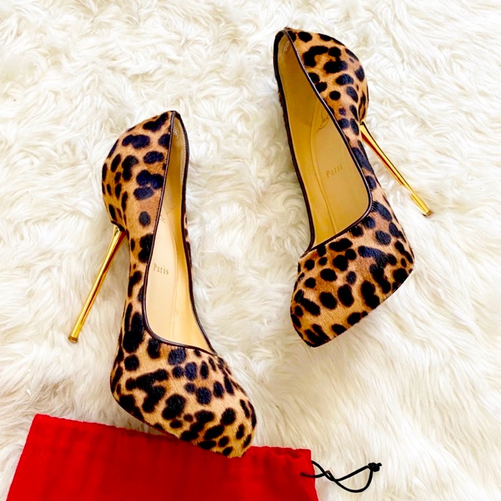 Christian Louboutin Leopard calf hair pumps